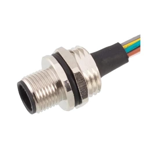 1pc M12 4 5 6 8 12 17 Pin Socket with 30CM Wire Waterproof Male Female Connector Opening Panel Rear/Front Wire Plug(Male-F,Opening M12_4P D-Code)