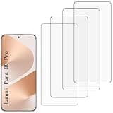 JxVrennzik [4 Pack] Screen Protector Compatible with Huawei Pura 80 Pro,Scratch Resistant,Easy-Install,Bubble Free,Anti-Fingerprint,Tempered Glass Compatible with Huawei Pura 80 Pro
