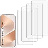 JxVrennzik [4 Pack] Screen Protector Compatible with Huawei Pura 80 Pro,Scratch Resistant,Easy-Install,Bubble Free,Anti-Fingerprint,Tempered Glass Compatible with Huawei Pura 80 Pro