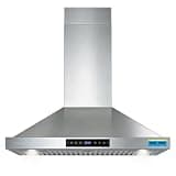 VENFAN 36 Inch Wall Mount Range Hood 1200 CFM, Stainless Steel Kitchen Vent Hood with 8 Fan Speeds, Gesture & Touch Control, Auto Shut-Off Timer, Convertible Ducted & Ductless, Charcoal Filter Include