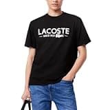 Lacoste Men's Printed Cotton T-Shirt, Black, Large