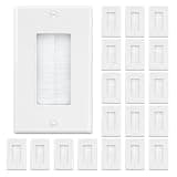 Iwillink Brush Wall Plate (20 Pack), Cable Pass Through Insert for Wires, Single Gang Cable Access Strap, Wall Socket for HDTV, Home Theater Systems