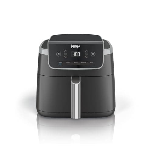 Ninja Air Fryer | 5 QT Capacity fit up to 4lbs of Fries | 5-in-1 Air Fry, Bake, Roast, Reheat, & Dehydrate | 400°F | Air Crisp Technology | 1750 Watts | Nonstick Basket & Crisper Plate | Grey | AF142