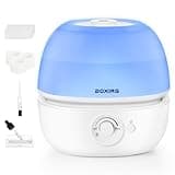 BOXING 3L Top Fill Humidifiers for Bedroom Baby, 20dB Quiet Air Humidifier for Large Room & Indoor Plants with Optional Night Light, Cool Mist Diffuser for Home, Essential Oil Tray, BPA-Free,White,30H