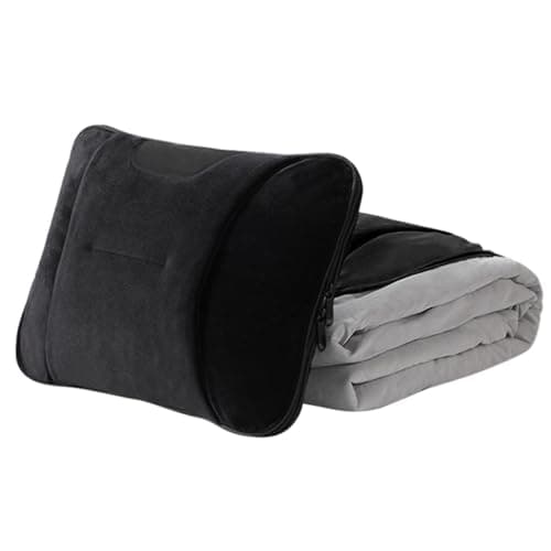 ZKXSDF Car Travel Blanket Waist Support Blanket for Maserati GranSport Coupé 4200 / Spyder / 3200 GT 3200GT, Premium Soft 3 in 1 Warm Soft Travel Blanket Car Pillow Blanket,Black