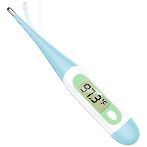 Basal Thermometer for Adults with 10 Seconds Fast Reading, Digital Thermometer (Blue White+Light Green)