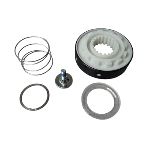 Complete Clutch Slider Assembly with Band, Lock Ring and Nut, Black & White Transmission Sliding Component for Washing Machine