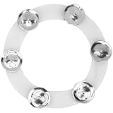 Hi - Hat Tambourine Drum Cymbals Set, Stainless Steel Percussion Instrument Accessories with Rubber Mounting Lever, for Drum Kit Performance and Live Stage Use (Silver)