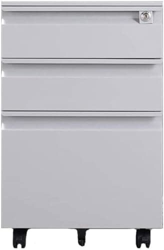 noxozoqm Large Capacity Mobile File Cabinet with Push-Pull Drawers - Rolling Storage Solution for Office and Home(Gray)