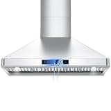 36 inch Wall Mount Range Hood, 1200 CFM with 4-Speed Gesture Sensing & Touch Control, Ducted/Ductless Stainless Steel Kitchen Stove Vent Hoods with 2 LED Lights, Timer Setting, Dishwasher-Safe Filters
