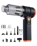 Portable Cordless Car Vacuum,4-in-1 Handheld Cordless Vacuum with 30000Pa Suction, 130000 RPM,6800mAh Battery,10 Nozzles,Rubber Paint Material for Car,Home,Birthday Gifts for Men Dad Husband(Black)