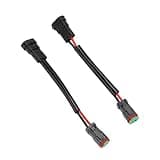 RiToEasysports 2pcs Work Light Wiring Harness ABS H11 to DT 2 Pin LED Light Bar Harness Adapter IP67 12V to 24V Plug and Play for Work Lamps Fog Headlight Modification