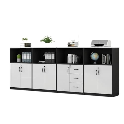 FGSHCZ82HRY Home White/Black Wooden File Cabinet Multiple Combination Pack Removable Multi-Door Multi-Drawer Storage