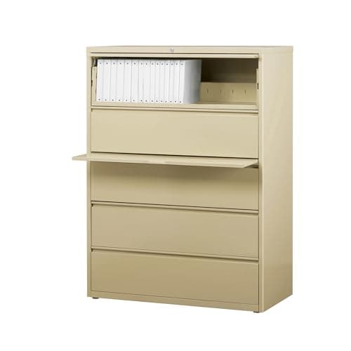 WorkPro® 42"W x 18-5/8"D Lateral 5-Drawer File Cabinet, Putty