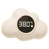 Baby Bath Thermometer, Cloud Shaped Floating Bath Thermometer with Digital Display, Tub Water Temperature Test Tool for Kids Newborn(Beige)