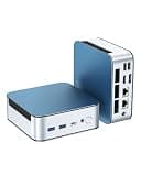 Glorlin Mini PC Ryzen 7 6800H(up to 4.7GHz), 16GB LPDDR5 512GB NVMe SSD, Radeon 680M, Triple 4K Display HDMI/DP/Type-C, Dual LAN, WiFi 6 BT5.3, Mini Desktop Computer for Office, Home & Gaming