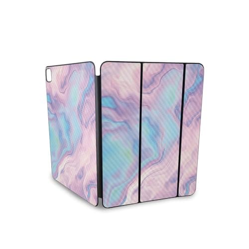 Carbon Fiber Skin Compatible with Apple Smart Folio for iPad Pro 13-inch (M4/M5) 2025 - Pastel Wave - Premium 3M Vinyl Protective Wrap Decal Cover - Easy to Apply | Crafted in The USA by MightySkins