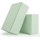 Yoga Blocks 2 Pcs, 9"x6"x3" Yoga Brick Foam Blocks EVA Foam Block Yoga Props Accessories for Yoga Pilates Stretching and Meditation (Mint Green, Large)