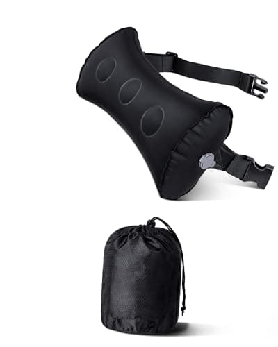 KUKIHO Compact Inflatable Lumbar Pillow for Travel Use – Fits in Carry-On, Perfect for Economy Seats