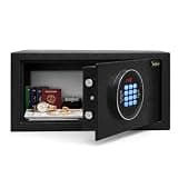 Hotel Security Safe 1.09 cu ft All-Steel Digital Lock, Admin Code & Backup Keys, Pre-Drilled Wall/Floor Bolts –Vacation Rental, Dorm, Home Office, Fits 14.29" Laptops, Documents, Cash & Valuables