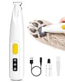 FURBONA Upgraded Dog Paw Trimmer with LED Light, 18 mm Widen Blade, 35 dB Low Noise, LED Display, Fully Waterproof, Rechargeable Clipper for Dogs Cats Trimming Paws, Eyes, Ears, Face, and Rump