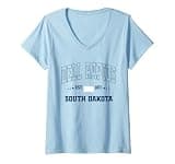 Women's Vintage Dell Rapids South Dakota SD Navy Sports Athletic V-Neck T-Shirt