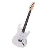 Electric Guitar with Rosewood Fingerboard, White, for Beginners and Professionals