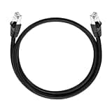 Olialia Cat 6A RJ-45 Ethernet Network Patch Cable - 6ft, Stranded, 550MHz, 26AWG, Pure Bare Copper, Flexboot Shielded Category 6A Ethernet Cable, Black