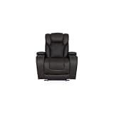 Dark Gray Microfiber Power Motion Recliner with Storage