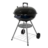 Megamaster 22" Heavy Duty Charcoal Barbecue Grill with Adjustable Air Vent, 354 SQ. In Cooking Area, Storage Rack, 2 Wheeled Portable Grill for Camping, Outdoor Cooking, and More - 810-23002