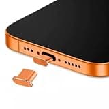 SHSJYA Premium All Metal Type C Dust Plug [2Pac]，Compatible with for Huawei/Xiaomi/Samsung Wait for Others Smartphones, Universal USB-C Charging Port Dust Cover Protector (Star Universe Orange)