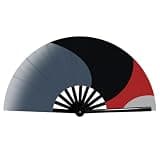 Simnek 1Pc Large Folding Hand Fan Retro Cloth Fabric Chinese for Men/Women Festival, Dance, Gift Held Folding