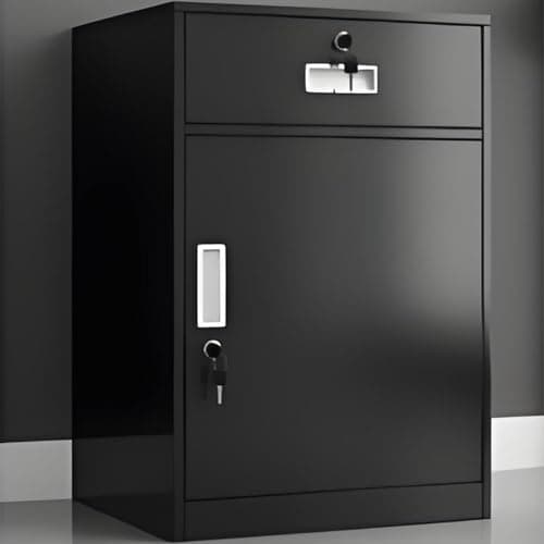 OAKVYNE Metal Storage Cabinet,Locking Cabinet with 1 Drawer and Adjustable Shelf,Fully Assembled File Cabinet,Under Desk Storage Drawers,Steel Storage Cabinet for Office(A)