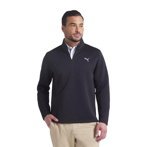 PUMA GOLF PEBBLE 1/4 ZIP, PUMA BLACK, M