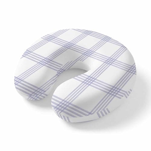 ZRNLTDGHK Neck Pillow Lavender Purple Stripes Travel Pillow Memory Foam U Shaped Pillows, Modern Minimalist Style Travel Neck Pillows for Airplane Car Office Home Sleeping Rest