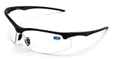 V.W.E. Bifocal High Performance Sport Protective Safety Glasses Bifocal - Clear Lens Reader Reading Glasses - Ansi Z87.1 Certified (Matte Black, 2.00)