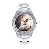 NTVOWPZO Three-Hand Analog Stainless Steel Watches for Men Easy Reader