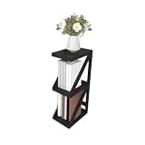 CFGH6FDF 3-Tier Open Narrow Carbon Steel Small Bookshelf Storage Stand for Home Office Freestanding Book Shelf