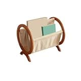VHDY85KA Bookcase Retro Wooden and Fabric Bookshelf Home Creative Magazine Storage Rack Organizer Shelves