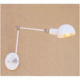 FDWXHZJL Retro Vintage Industrial Long Arm Extendable Wall Light, Metal Wall Sconce for Hallway, Living Room, Bedroom, Restaurant, for Hallway, Office, Bar(White)