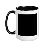 Purple Flower Floral Pattern Bloom Colorful Ceramic Mug, Black/White, 15oz