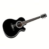 40 Inch Acoustic Guitar for Beginners, Basswood Folk Guitar, Gloss Wine Red Musical Instrument(Black)