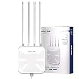 WAVLINK WiFi 7 BE5100 Outdoor WiFi Extender, Dual Band Long-Range Outdoor WiFi Repeater|Access Point|Mesh Router, POE Powered | IP67 Waterproof | 4 x 8dBi Antennas, 2.5 Gbps Ethernet, Up to 2800 sq.ft