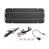 Kopinma 12V 6W Solar Panels Charger Car Motorcycle Kick Scooter Portable Solar Panel Car Charger Battery Efficient Maintenance