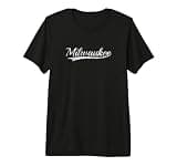 Milwaukee Vintage Inspired Throwback Varsity Classic Design Premium Tri-Blend T-Shirt