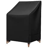Mrrihand Patio Chair Covers, Outdoor Stackable Chair Covers Waterproof, Heavy Duty Patio Furniture Covers Fits for 4-6 Stackable Dining Chairs, 28" W× 36" D× 47" H, Black