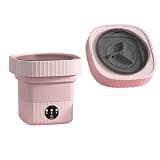 Portable Washing Machine, Folding Washing Machines Portable 6L Large With Dryer Bucket For Clothes Travel Home Sock Underwear Mini Washer,for Apartments,RV,Camping(Pink)