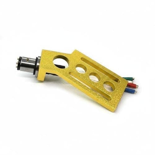 Bffcnl Turntable Headshell Mount CNC Machined Turntable Headshell Easy to Adjust Audio Equipment for Audiophiles, Gold