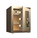 fireproof safe Biometric Safe with Touch Screen Keypad Fingerprint Home Safe Box Dual Alarm System, for Cash Jewelry(Gold)