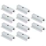 10 Pack Solar Middle Clamps for PV Panel Frame Height 25-50mm, Anodized Aluminium Alloy Mounting Brackets for Roof or Ground Rack System Installation(80mm)